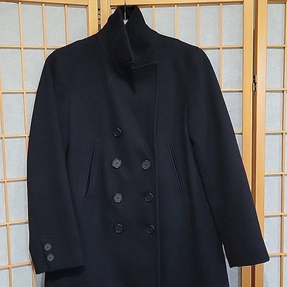 J. Crew black double breasted wool and thinsulate peacoat - Picture 2 of 13